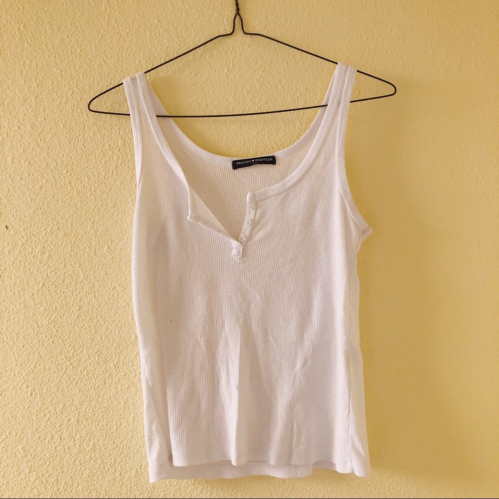 Brandy Melville RARE Ribbed Henley Tank ✨